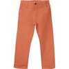 Boy Twill Zipper Trousers, Orange - Pants - 1 - thumbnail