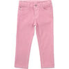 Girl Corduroy Corduroy Zipper Trousers, Pink - Pants - 1 - thumbnail