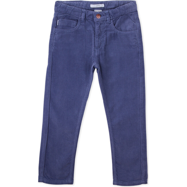 Boy Corduroy Corduroy Zipper Trousers, Blue