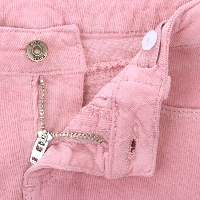 Girl Corduroy Corduroy Zipper Trousers, Pink - Pants - 2