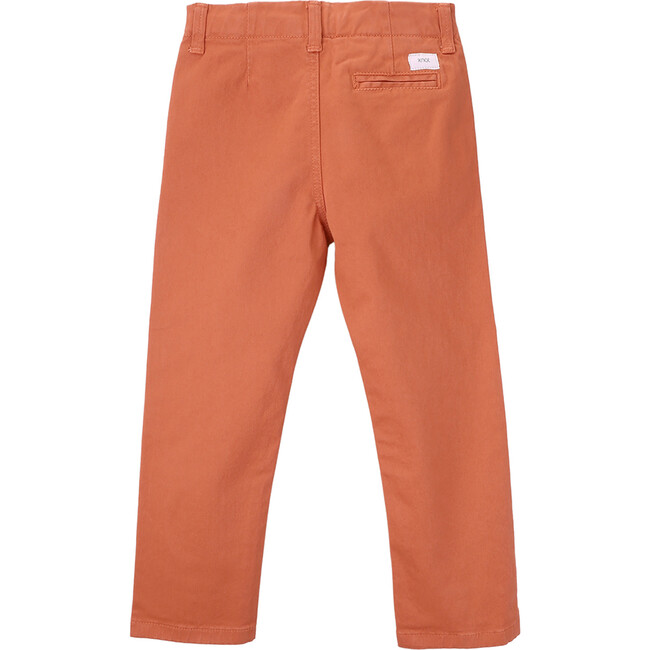 Boy Twill Zipper Trousers, Orange - Pants - 3