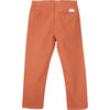 Boy Twill Zipper Trousers, Orange - Pants - 3