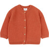 Baby Girl Long Sleeve Cardigan, Orange - Cardigans - 1 - thumbnail
