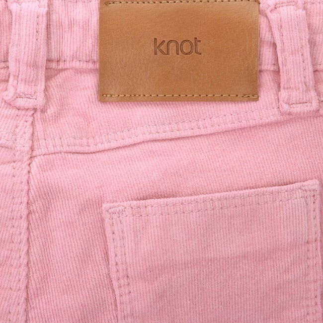 Girl Corduroy Corduroy Zipper Trousers, Pink - Pants - 4