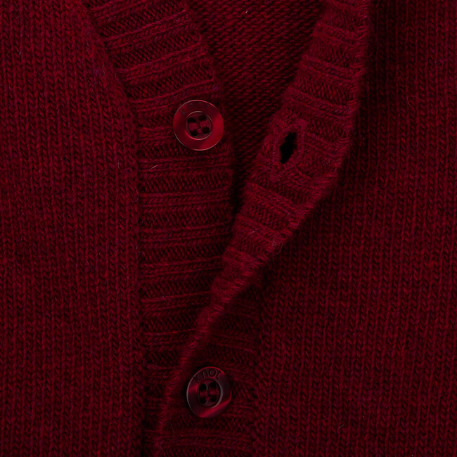 Leopold Long Sleeve Cardigan, Burgundy - Cardigans - 2