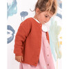 Baby Girl Long Sleeve Cardigan, Orange - Cardigans - 4