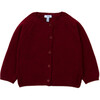 Baby Girl Long Sleeve Cardigan, Burgundy - Cardigans - 1 - thumbnail