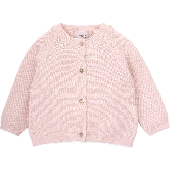 Newborn Unisex Cotton And Cashemere Long Sleeve Cardigan, Pink