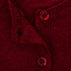 Baby Girl Long Sleeve Cardigan, Burgundy - Cardigans - 2
