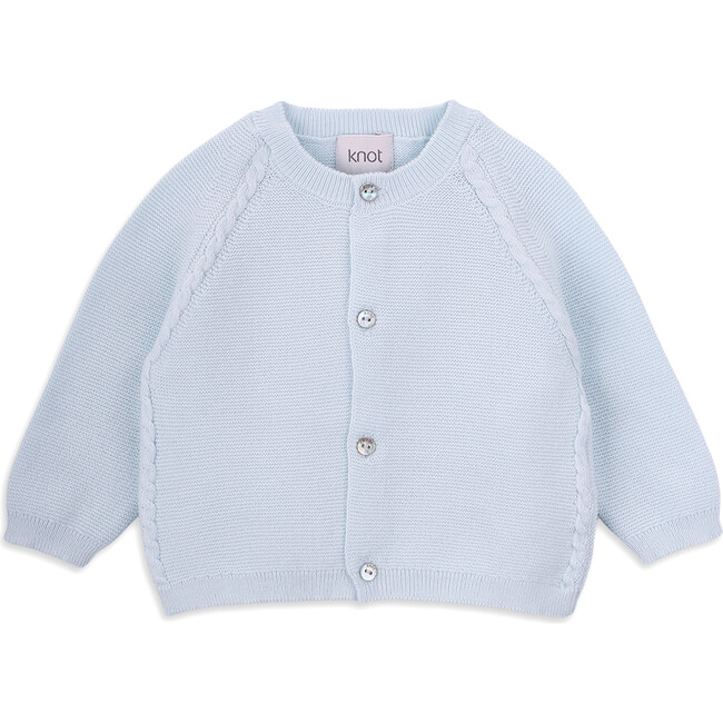 Newborn Unisex Cotton And Cashemere Long Sleeve Cardigan, Blue