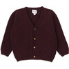 Jordan Knit Long Sleeve Jacket, Burgundy - Cardigans - 1 - thumbnail