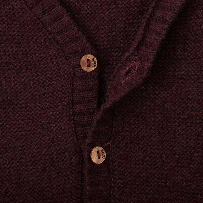 Jordan Knit Long Sleeve Jacket, Burgundy - Cardigans - 2
