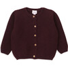 Samantha Knit Long Sleeve Jacket, Burgundy - Cardigans - 1 - thumbnail