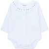 Winter Dots Long Sleeve Body, White - Rompers - 1 - thumbnail