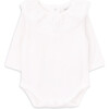 Macy Ruffle Neck Collar Long Sleeve Body, White - Rompers - 1 - thumbnail