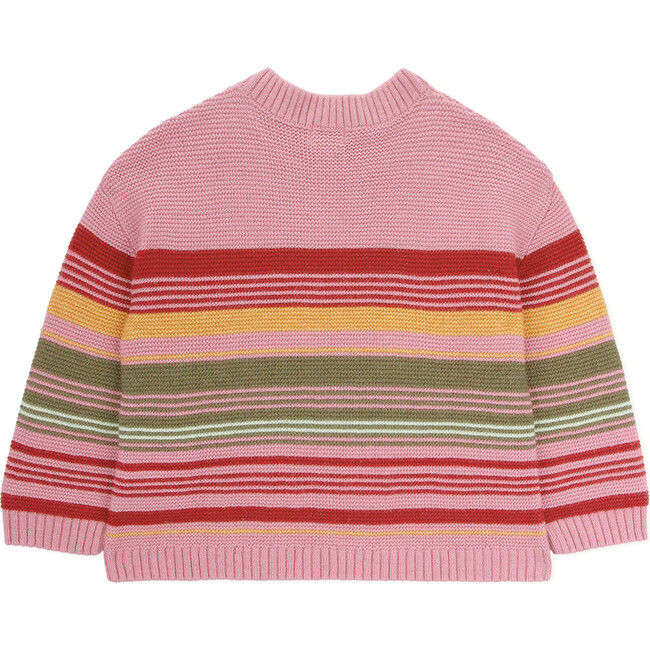 Girl Knit Dropped Sleeve Sweater, Stripes - Sweaters - 3