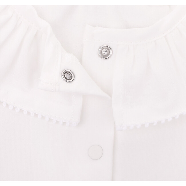 Felice Ruffle Neck Collar Long Sleeve Body, White - Rompers - 2