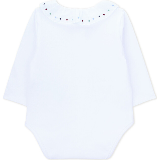 Winter Dots Long Sleeve Body, White - Rompers - 3