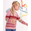 Girl Knit Dropped Sleeve Sweater, Stripes - Sweaters - 4