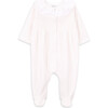 Magali Ruffle Neck Collar Long Sleeve Babygrow, White - Rompers - 1 - thumbnail