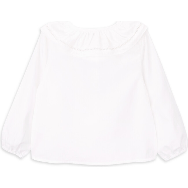 Elle Flannel Long Sleeve Blouse, White - Blouses - 3
