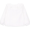 Elle Flannel Long Sleeve Blouse, White - Blouses - 3