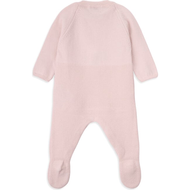 Newborn Knit Cotton Long Sleeve Overalls, Pink - Rompers - 3