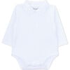 Newborn Organic Little Dots Long Sleeve Body, White - Rompers - 1 - thumbnail