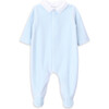 Stars Classic Collar Long Sleeve Babygrow, Blue - Rompers - 1 - thumbnail