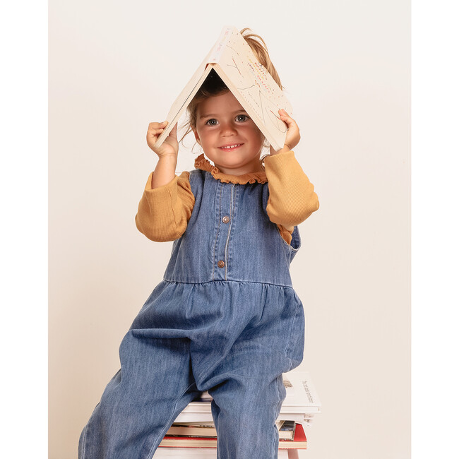 Octavia Semi-Front Open Denim Jumpsuit, Blue - Rompers - 4