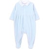 Ramiro Classic Collar Long Sleeve Babygrow, Blue - Rompers - 1 - thumbnail