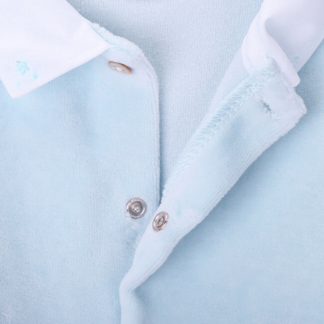 Stars Classic Collar Long Sleeve Babygrow, Blue - Rompers - 2