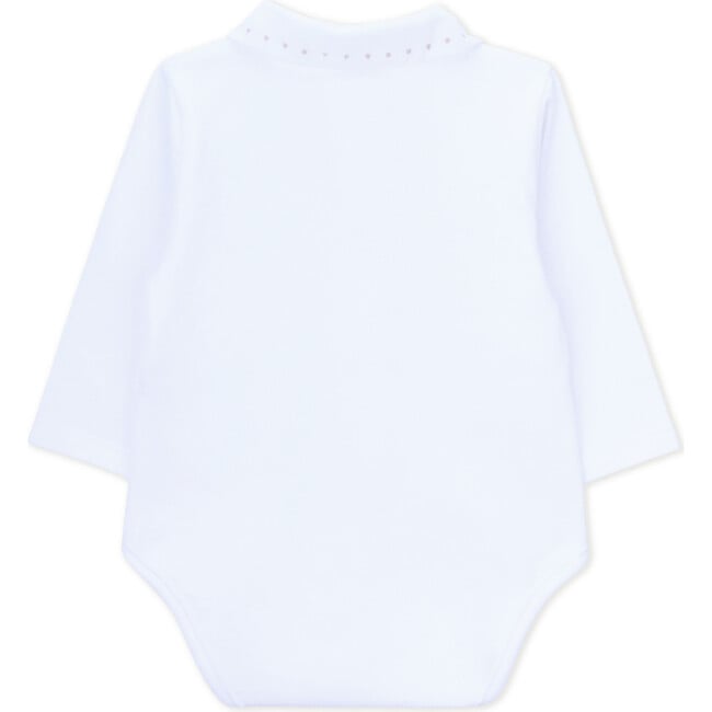 Newborn Organic Little Dots Long Sleeve Body, White - Rompers - 3