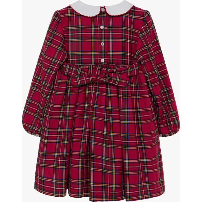 Charlotte Tartan Smocked Dress, Red Tartan - Dresses - 2