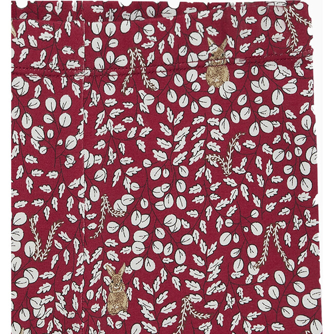 Little Woodland Bunny Leggings, Berry - Leggings - 3