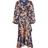 Women's Long Sleeve Blaire Dress, Dark Navy Multi - Dresses - 1 - thumbnail