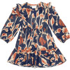Mini Long Sleeve Marisol Dress, Dark Navy Multi - Dresses - 1 - thumbnail