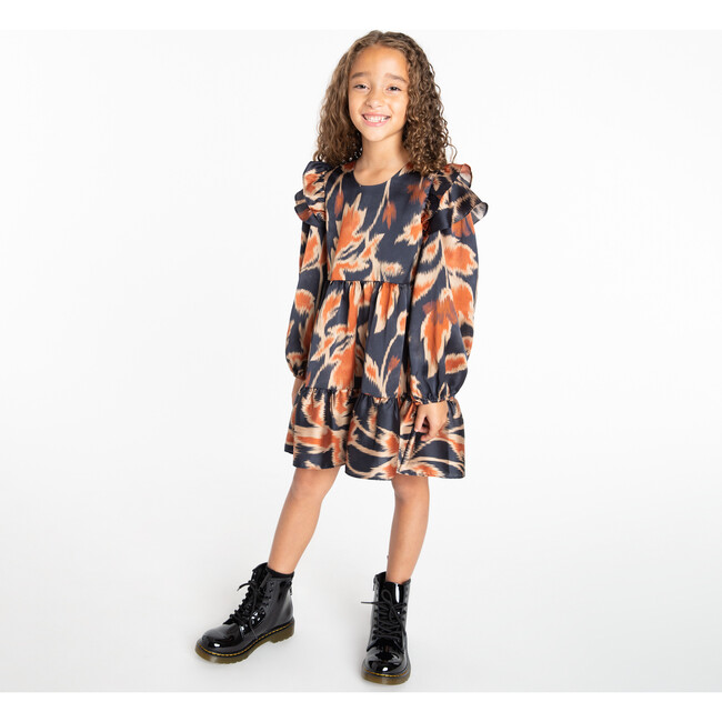 Mini Long Sleeve Marisol Dress, Dark Navy Multi