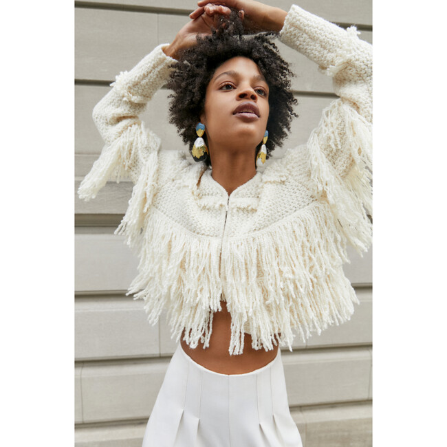 Women's Sola Knit Jacket, Cream - Sweaters - 4