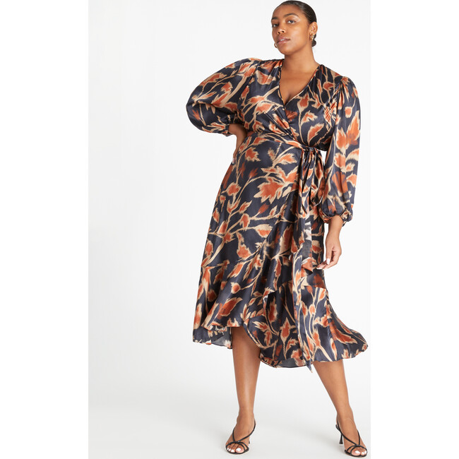 Women's Long Sleeve Blaire Dress, Dark Navy Multi - Dresses - 5