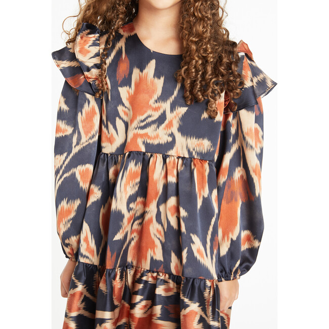 Mini Long Sleeve Marisol Dress, Dark Navy Multi - Dresses - 4