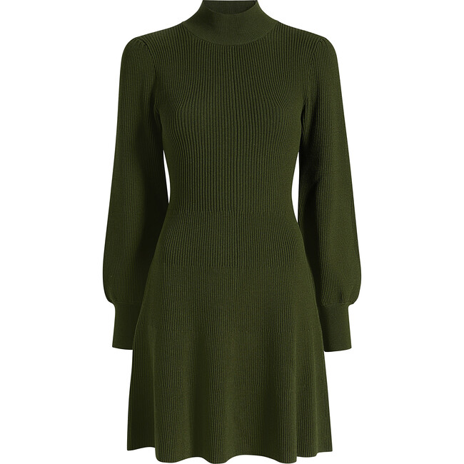 The Mariana Dress, Leaf Green Rib Knit
