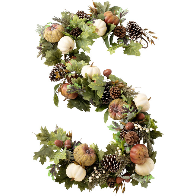 Mixed Pumpkin, Fall Berry, Pinecone & Twig Thanksgiving Harvest Garland
