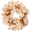 Bleached Cream Oak Leaf & Toffee Brown Autumn Front Door Wreath - Wreaths - 1 - thumbnail