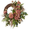 Mauve Chrysanthemum Asymmetric Fall Wreath - Wreaths - 1 - thumbnail