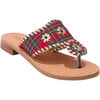 Girls Jacks Tartan Flat Sandal, Red - Sandals - 1 - thumbnail