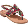 Toddler Jacks Tartan Flat Sandal, Red - Sandals - 1 - thumbnail