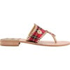 Women's Jacks Tartan Flat Sandal, Red - Sandals - 2