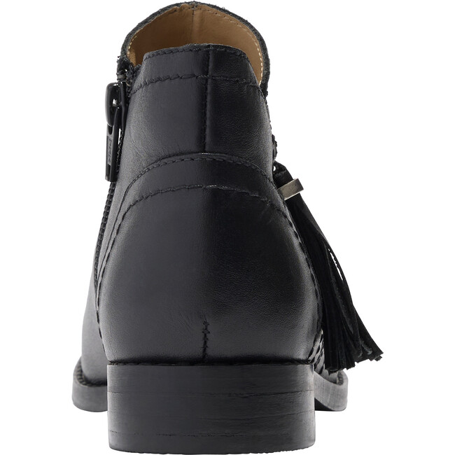 Girls Claire Leather Tassel Bootie, Black - Booties - 2