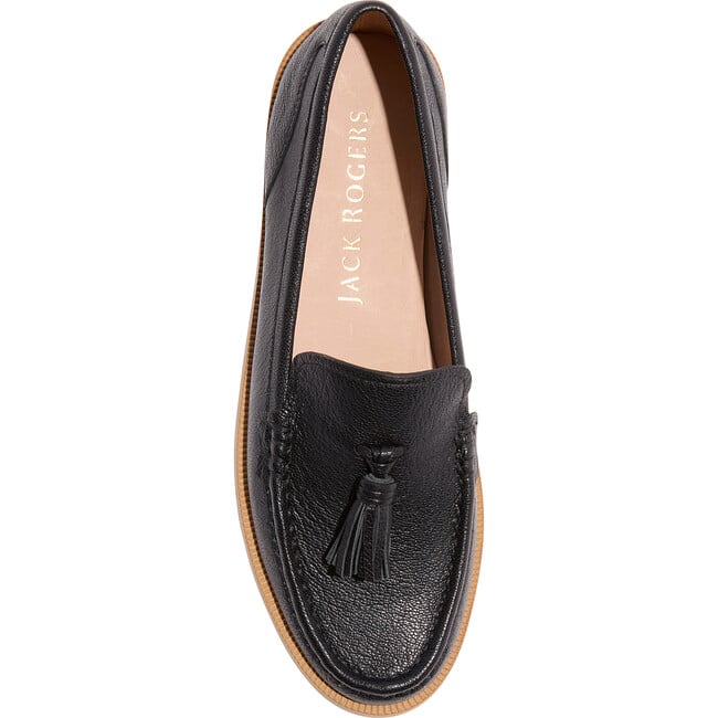 Women's Hunley Leather Tassel Loafer, Black - Loafers - 4